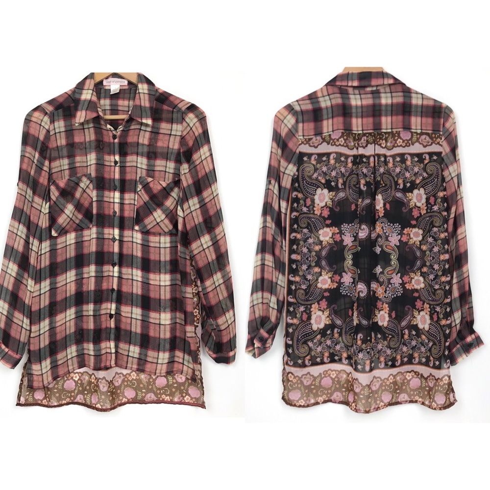 Band Of Gypsies Button Down Blouse Sz S